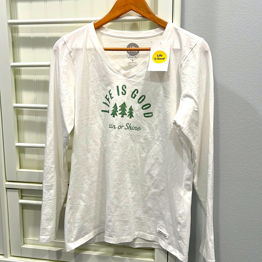 Ladies 100% cotton long sleeve t-shirt